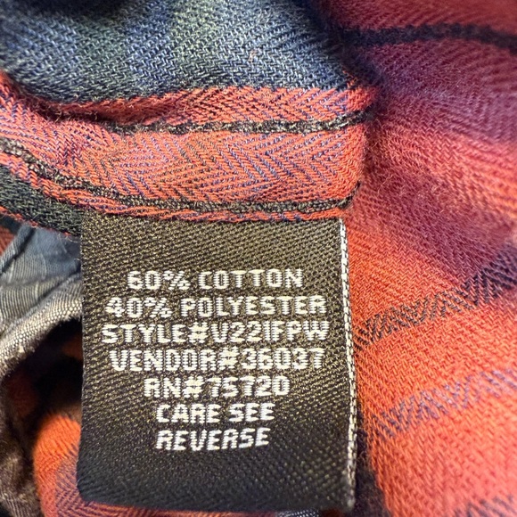 BKE Orange and Blue Plaid Casual Shirt - Picture 4 of 5